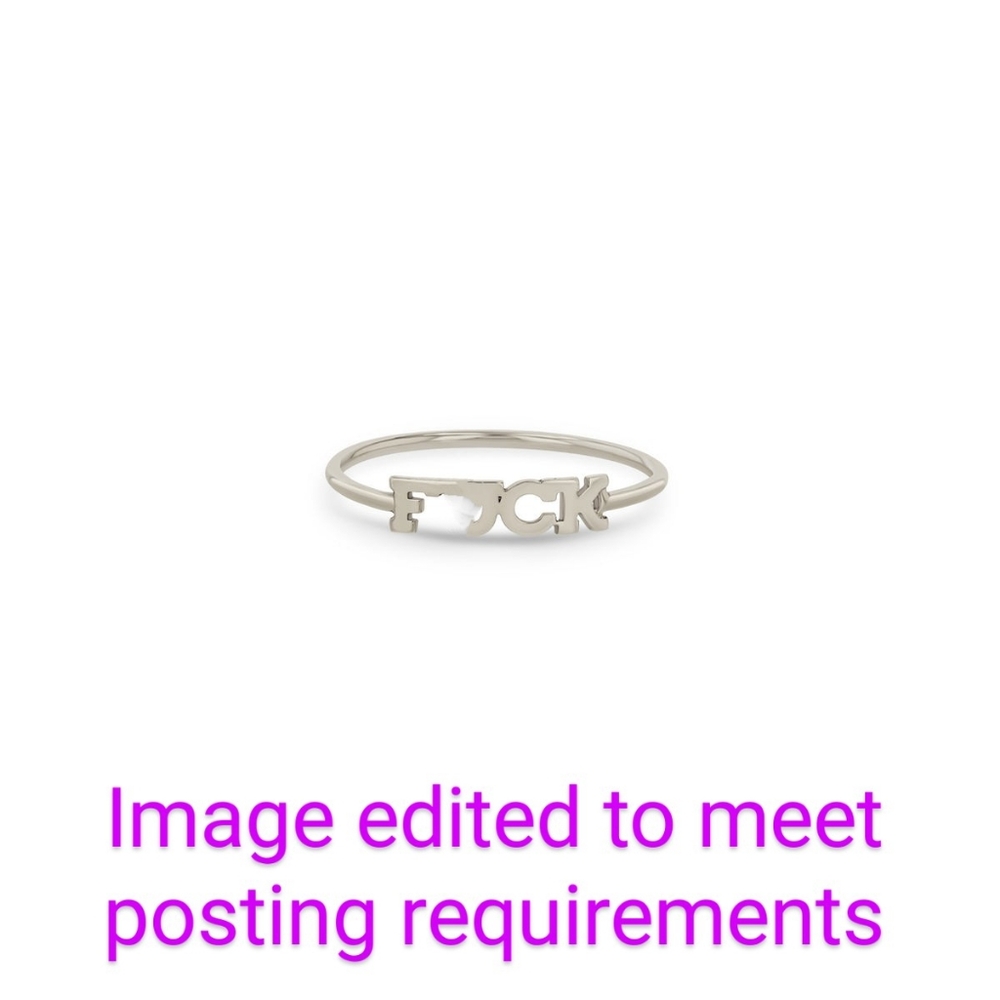 Zoë Chicco 14k White Gold Itty Bitty F*ck Ring - Size 8